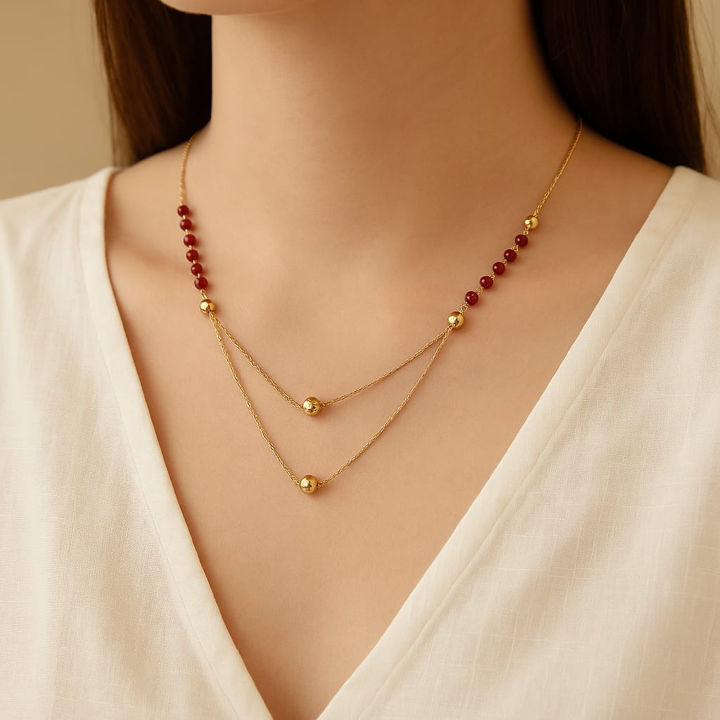 Gold Chain-105 (Maroon)