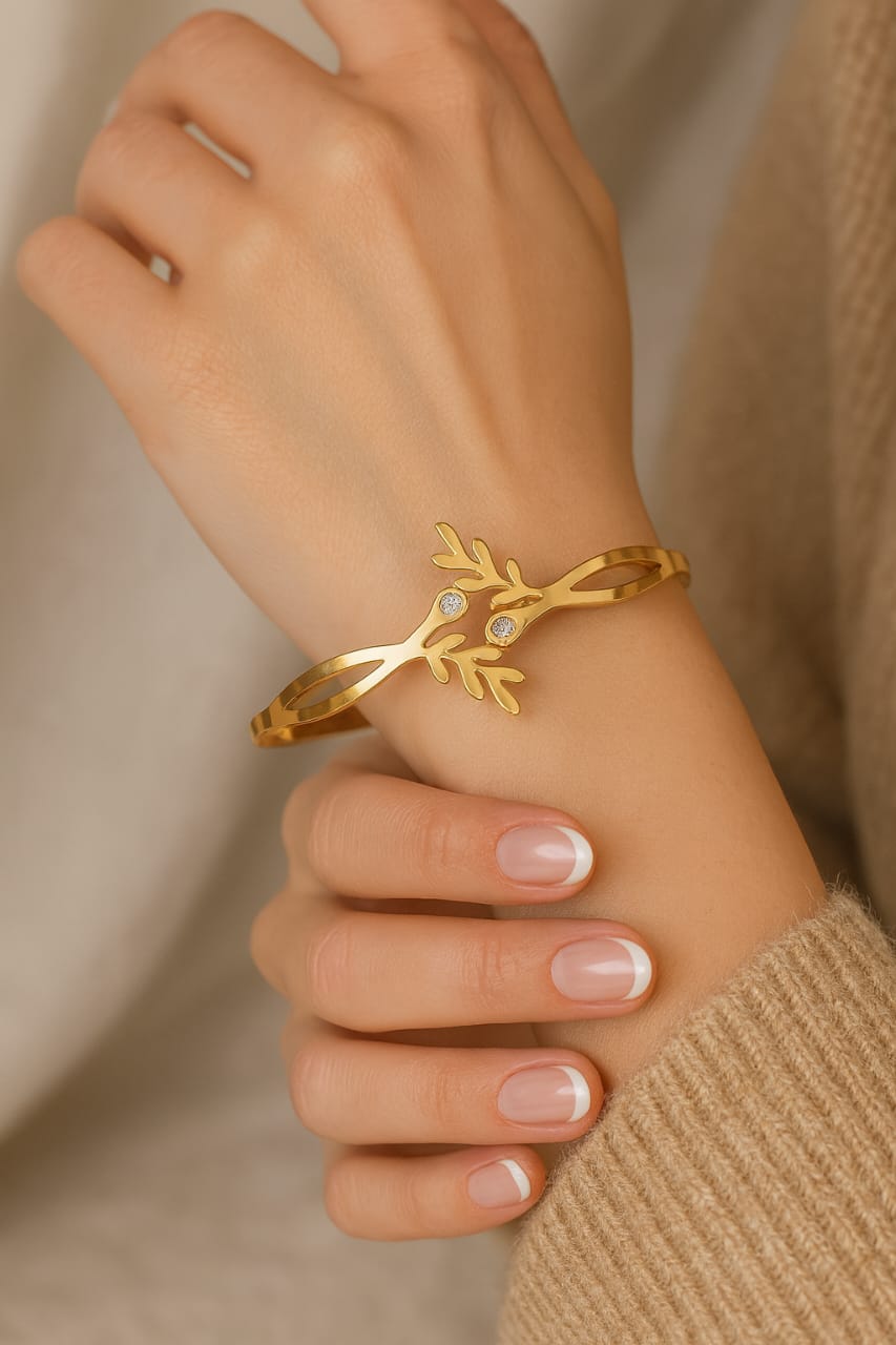 Stainless Steel Kara Bracelet-08 (Golden)