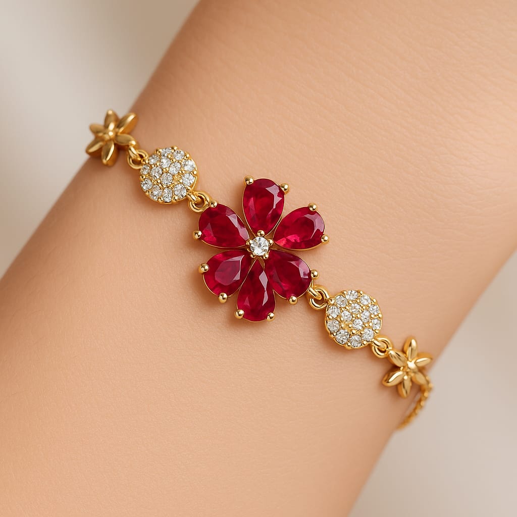 Zircon Bracelet-63 (Maroon)