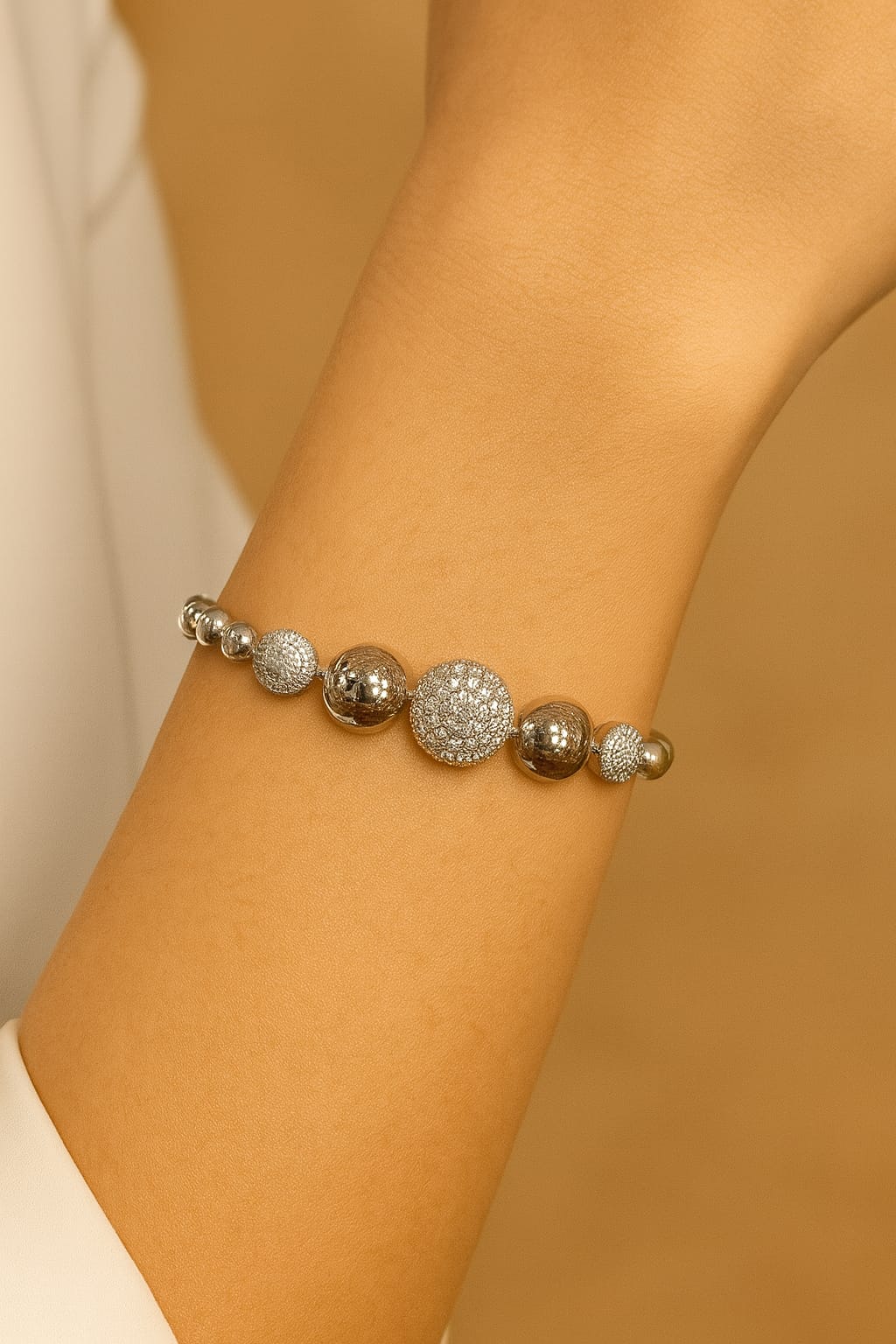 Zircon Bracelet-58 (Silver)