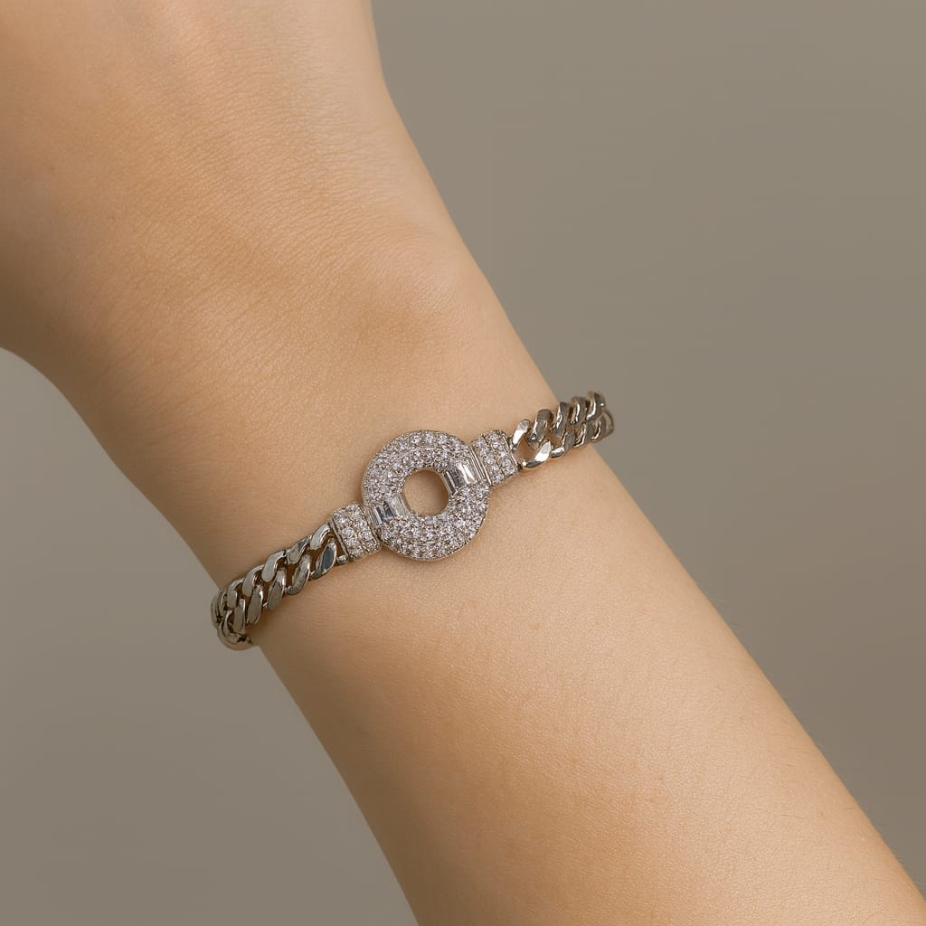 Zircon Bracelet-55 (Silver)