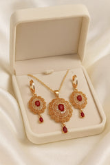 Zircon Locket Set-111 (Maroon)