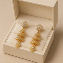 Zircon Hoop Bali Jhumka-15 (Golden)