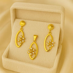 Gold Plated Locket Set-07 (White)
