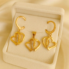 Gold Plated Locket Set-08 (Rose Golden)