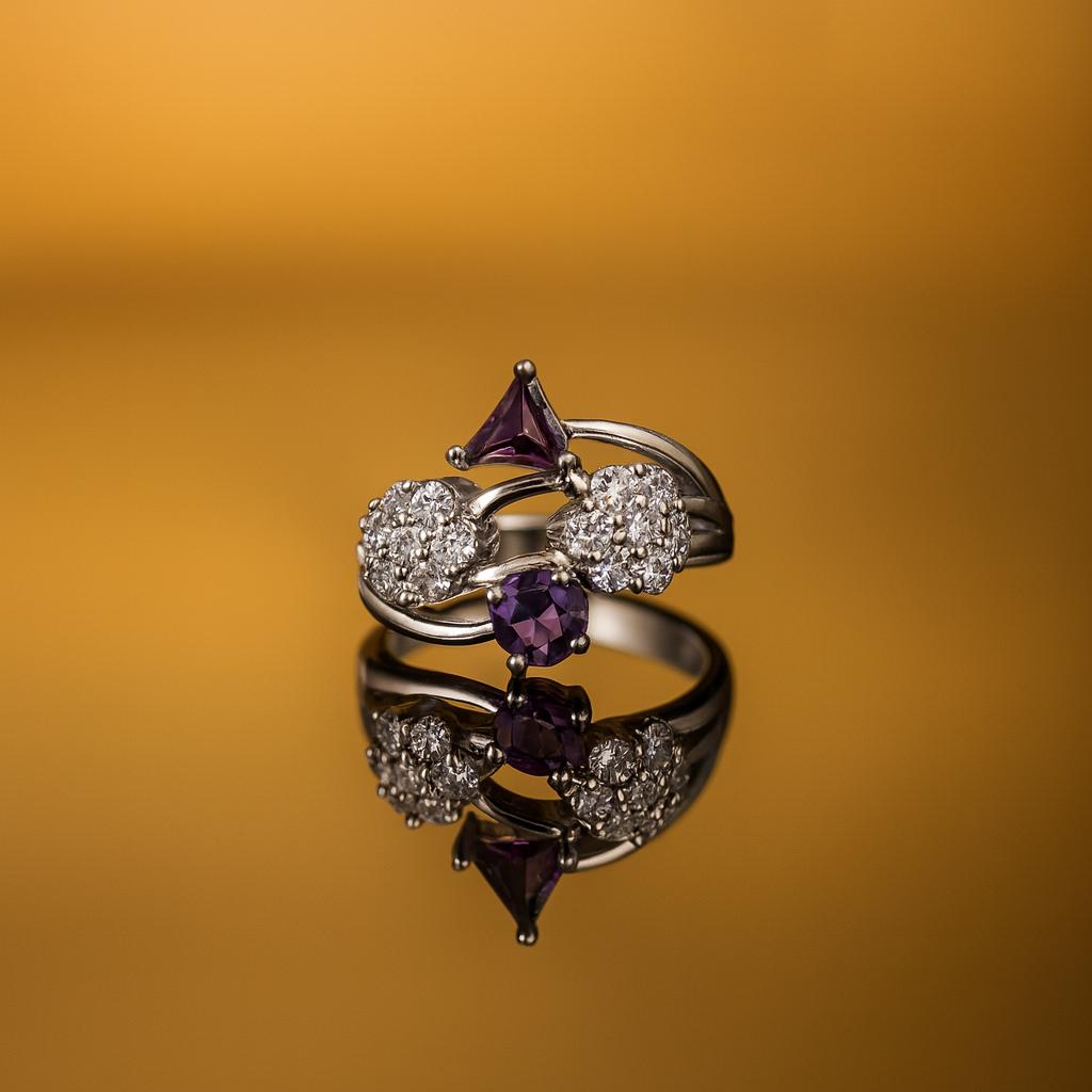 Zircon Ring-158 (Dark Purple)