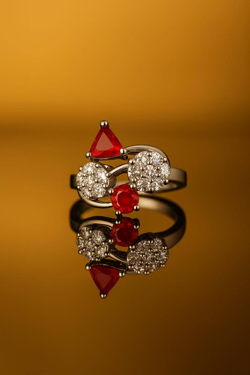 Zircon Ring-158 (Maroon)