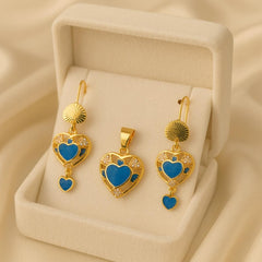 Gold Plated Locket Set-04 (Ferozi)