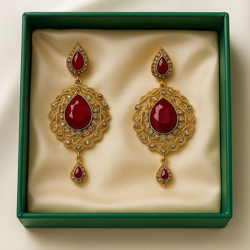 Fancy Earring-466 (Maroon)