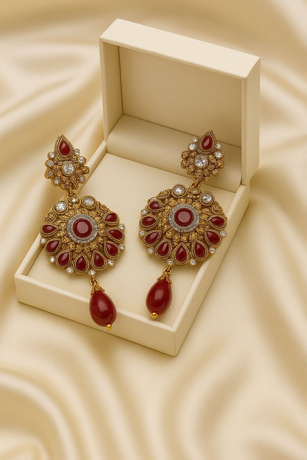 Fancy Earring-465 (Maroon)