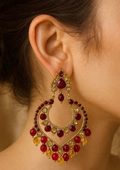 Fancy Earring-450 (Maroon)