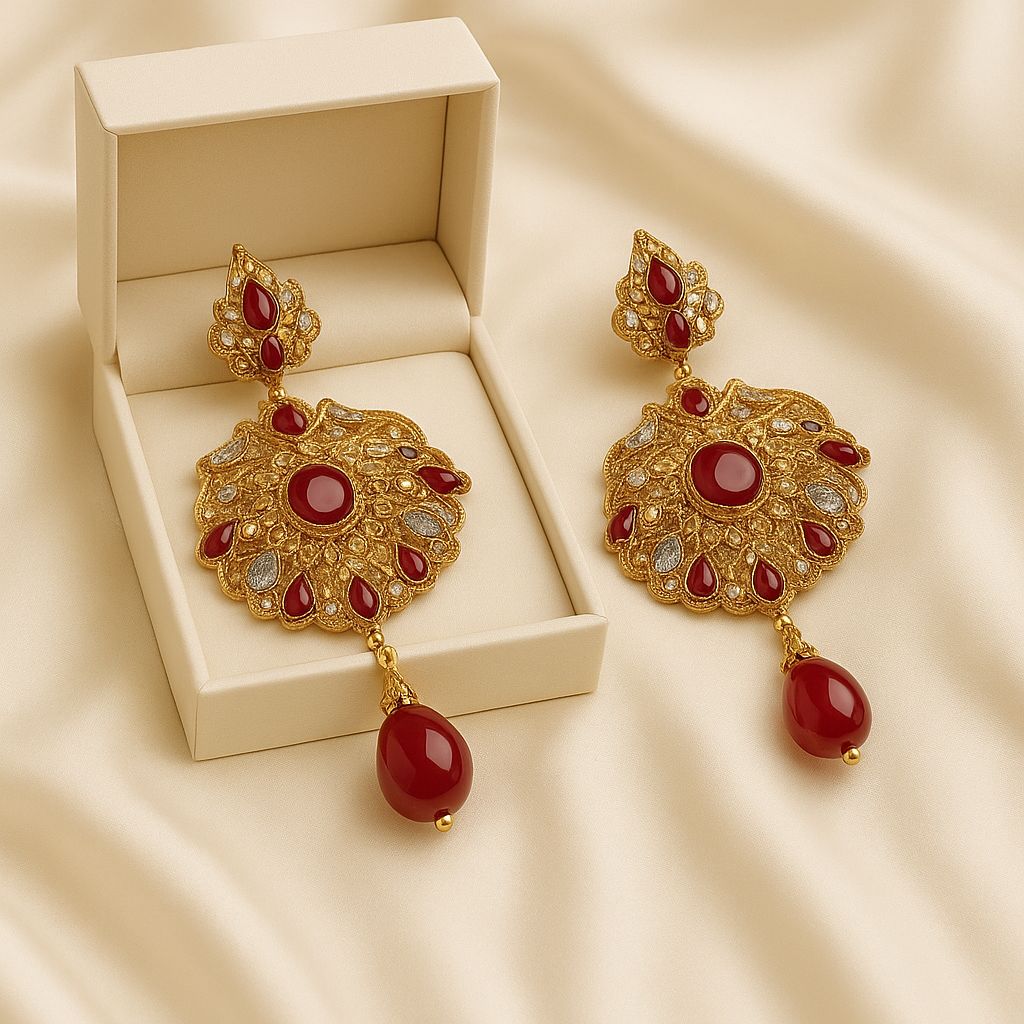 Fancy Earring-460 (Maroon)