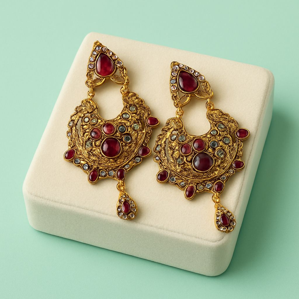 Fancy Earring-457 (Maroon)