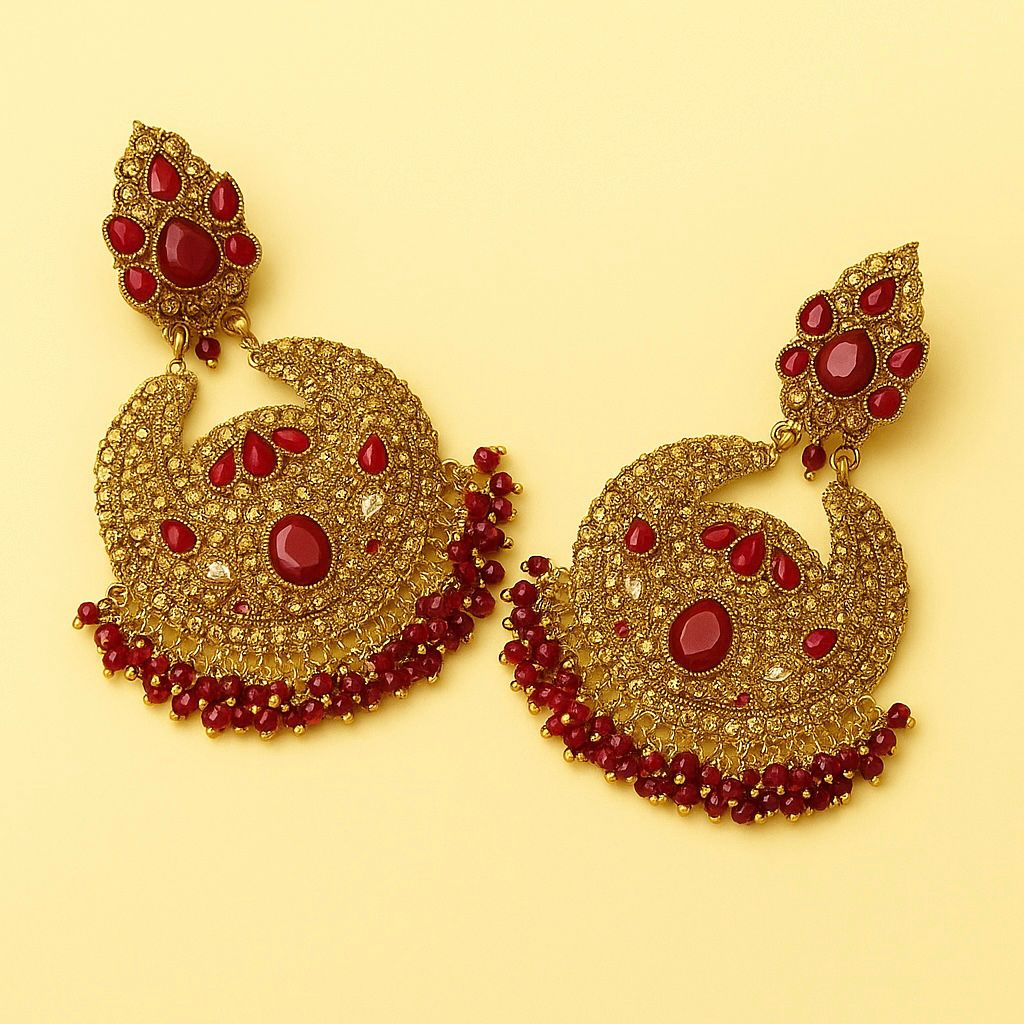 Fancy Earring-456 (Maroon)