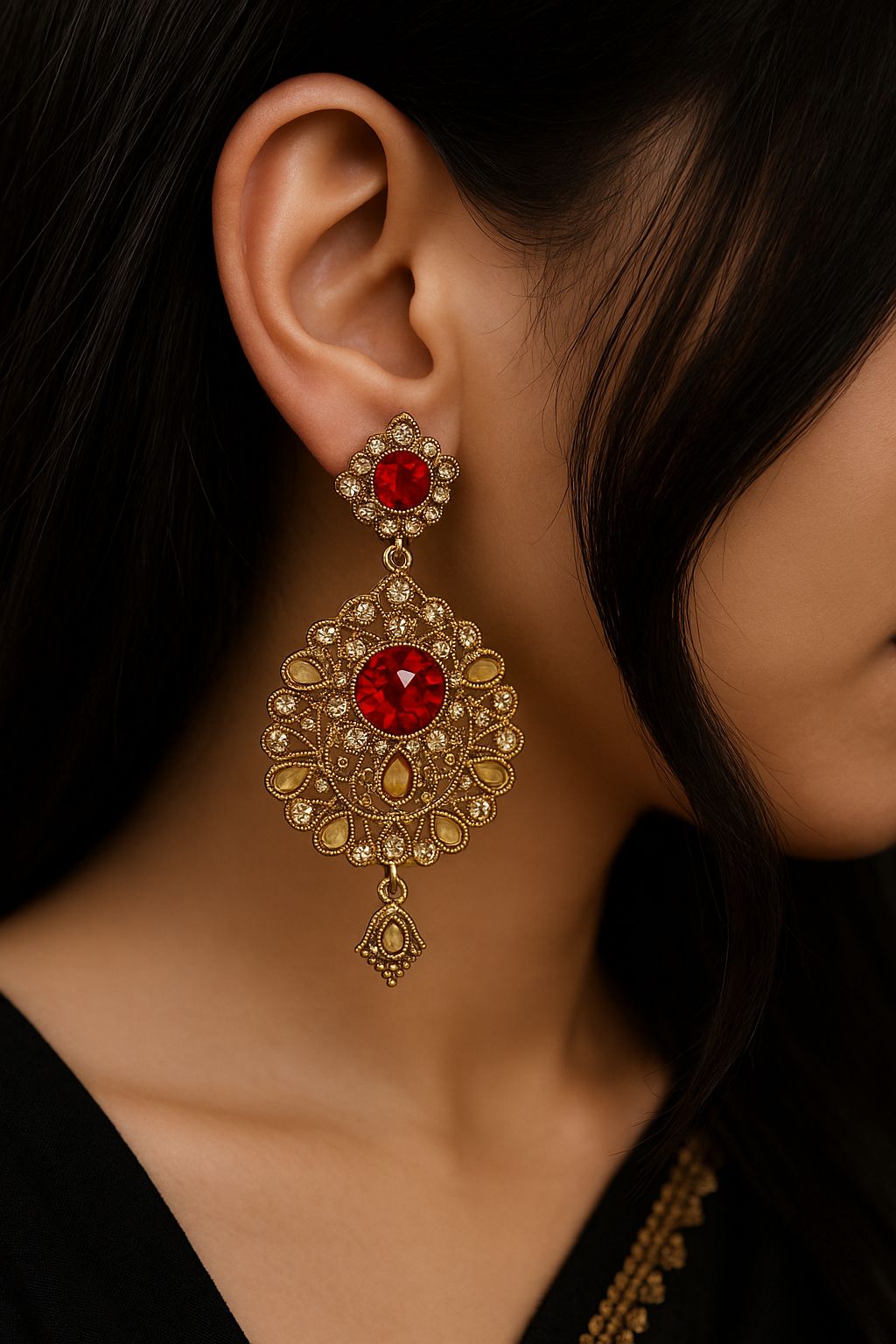 Fancy Earring-451 (Maroon)