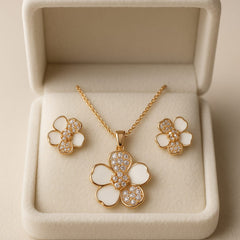 Zircon Locket Set-114 (Golden)