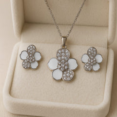 Zircon Locket Set-114 (Silver)