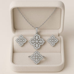 Zircon Locket Set-117 (Silver)
