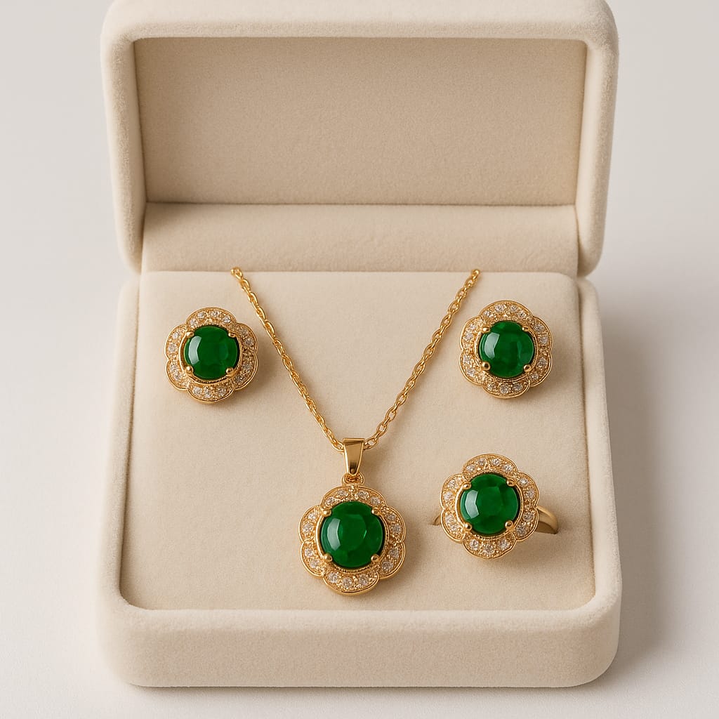 Zircon Locket Set-119 (Green)