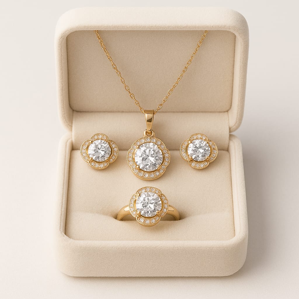 Zircon Locket Set-119 (White)