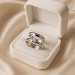 Zircon Double Ring-201 (Silver)