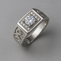 Zircon Ring-202 (Silver) (Men)