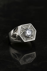 Zircon Ring-189 (Silver) (Men)