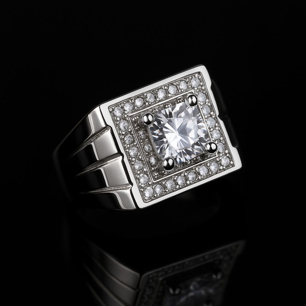 Zircon Ring-188 (Silver) (Men)