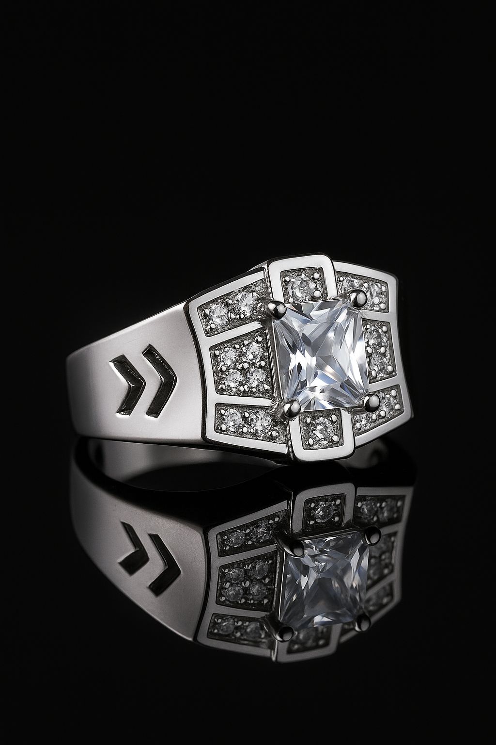 Zircon Ring-186 (Silver) (Men)