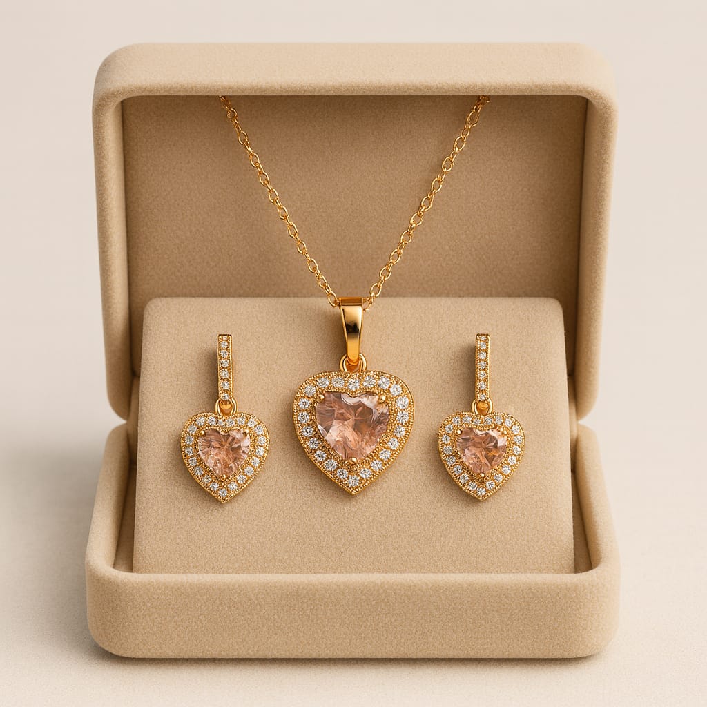 Zircon Locket Set-123 (Pink)
