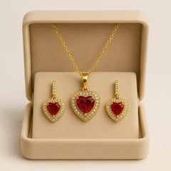 Zircon Locket Set-123 (Maroon)
