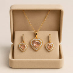 Zircon Locket Set-123 (Pink)