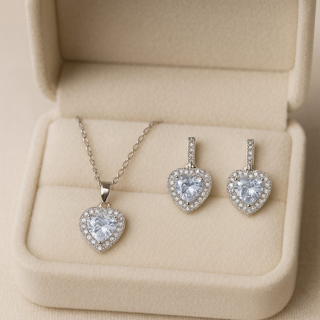 Zircon Locket Set-126 (Silver)