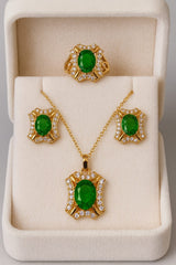Zircon Locket Set-127 (Golden/Green)