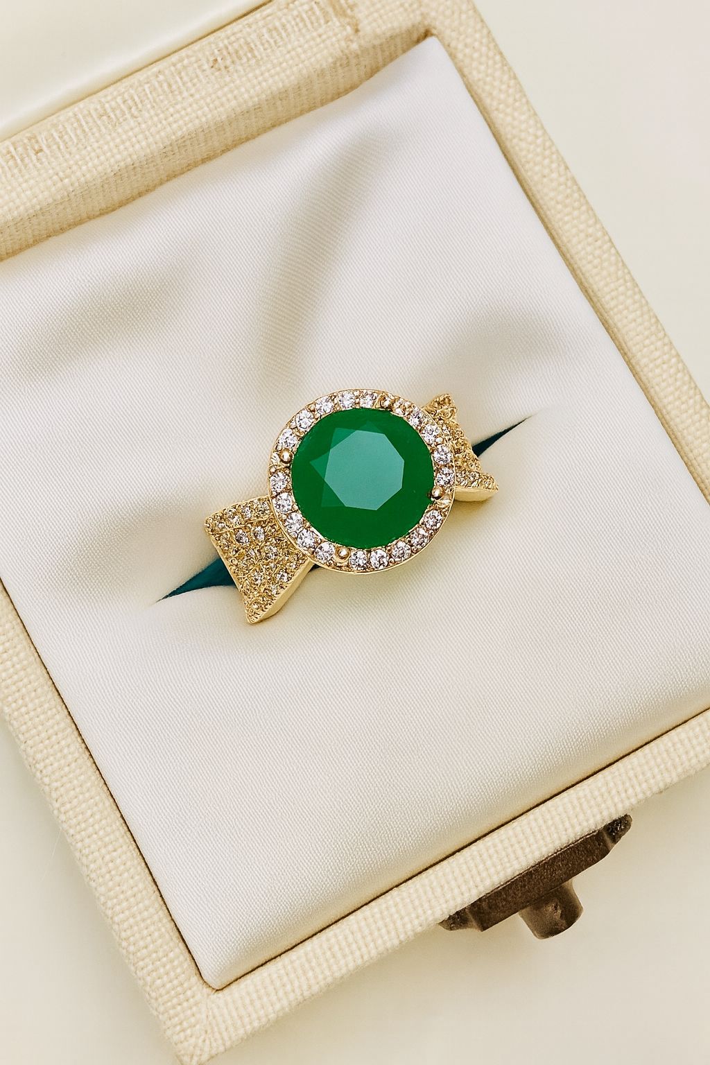 Zircon Flower Ring-206 (Green)