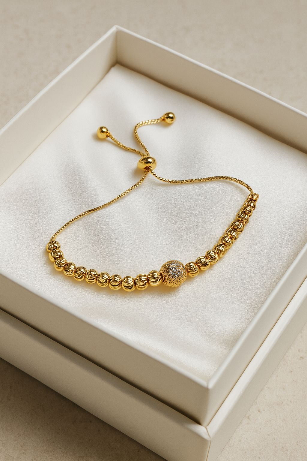 Adjustable Ball Bracelet-242 (Golden)