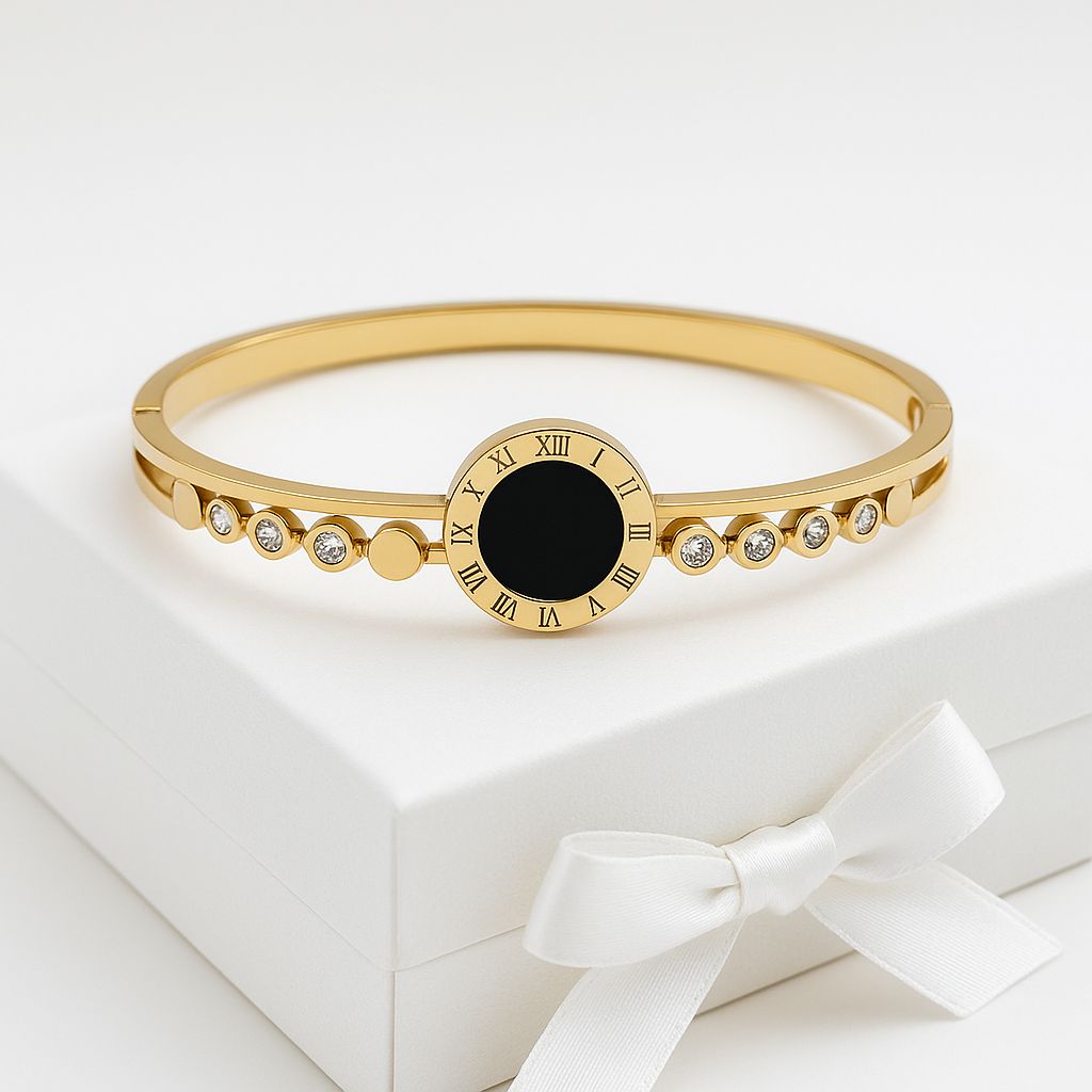 Stainless Steel Kara Bracelet-19 (Black)