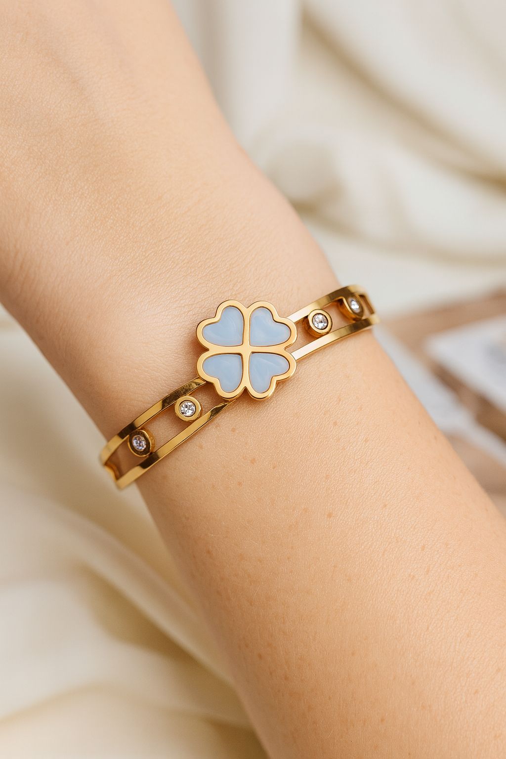 Stainless Steel Kara Bracelet-16 (White)