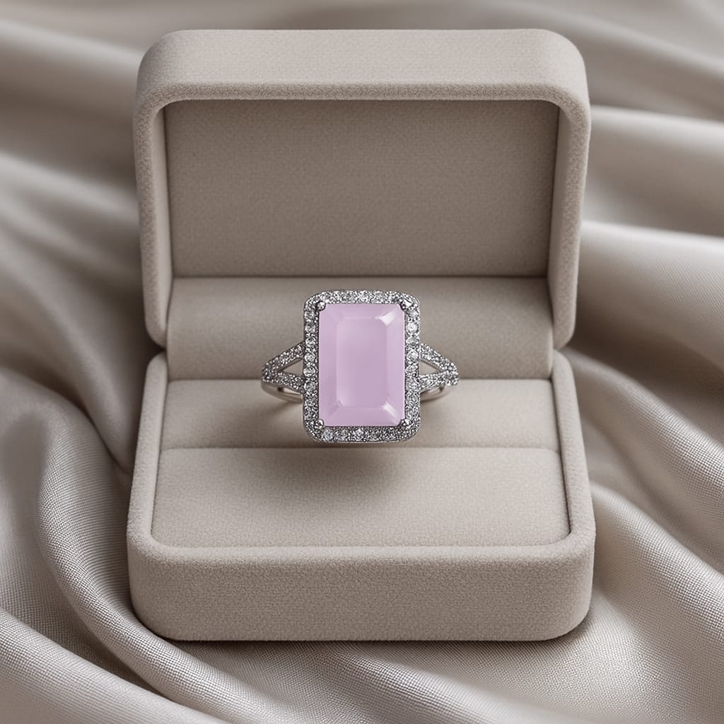 Zircon Ring-207 (Silver/Pink)