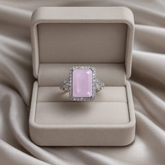 Zircon Ring-207 (Silver/Pink)