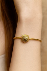Gold Adjustable Kara Bracelet-23 (Golden)