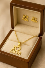 I Love Mom Pendant-01 (Golden)