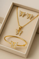 zircon locket set & Kara-03 (Golden) (Butterfly)