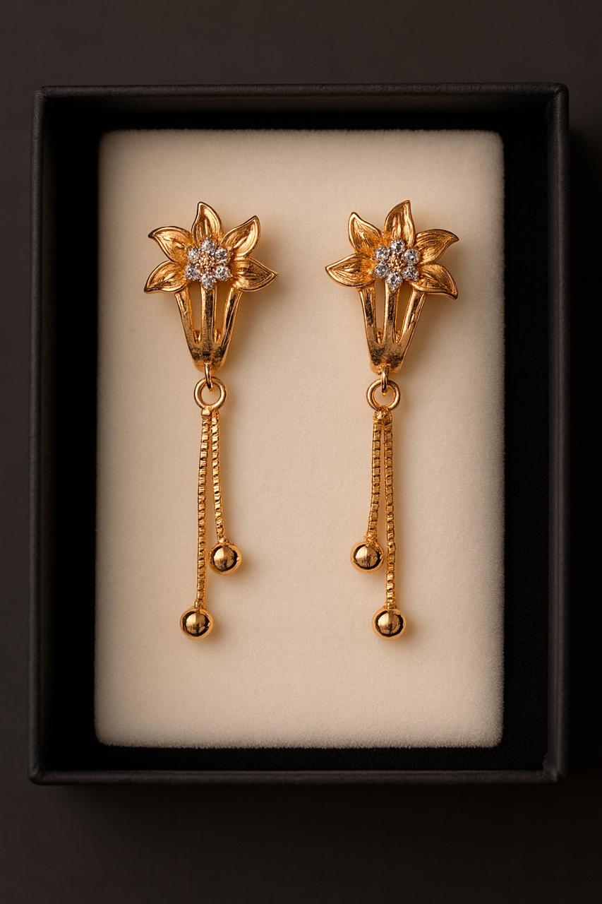 Zircon Butterfly Earring-136 (White)