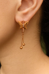 Zircon Butterfly Earring-135 (Golden)