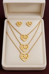 Three Layer Stainless Steel Locket Set-01 (Love) (Golden)
