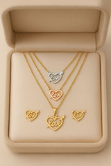 Three Layer Stainless Steel Locket Set-02 (Love) (Silver/Golden)