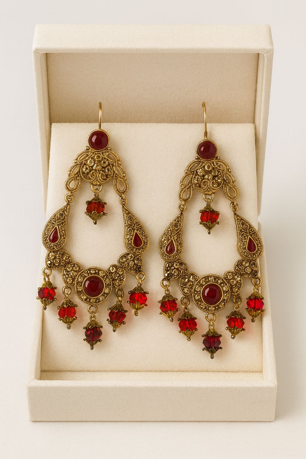 Gold Plated Earring-13 (Maroon)