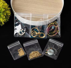 Pack of 5 PVC Clear Jewelry Anti Oxidation Zipper Bag Antitarnish Plastic Bags for Packaging Jewelry Rings Earrings Transparent Poly Pouch