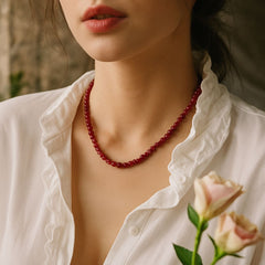 Moti Mala-02 (Maroon Crystal)